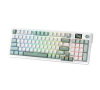 Redragon Clavier mécanique K719, RVB, 2,4 GHz/BT/filaire, commutateurs Mint Mambo, blanc et vert, avec panneau