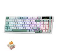 Redragon K719 PRO QWERTZ Clavier de jeu sans fil Gasket 96 % | Interrupteur linéaire Yolk Hot-Swap - Écran TFT - Support GIF - Bouton rotatif USB C / BT / 2,4 GHz - Atténuation du bruit à