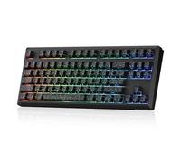 Redragon K737 PRO Clavier de jeu sans fil 87 touches, clavier mécanique en aluminium CNC de qualité supérieure, prise LED orientée au sud, amortissement du bruit à 5 couches, touches de contour PBT