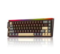 Redragon K752 Clavier mécanique sans fil, clavier de jeu à montage sur joint d'étanchéité avec rétroéclairage RVB, son crémeux, trimode 2,4 GHz/BT5.0, touches PBT remplaçables à chaud, touches PBT