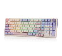 Redragon K768 PRO Clavier de jeu RVB sans fil 100 touches, clavier mécanique massif 8000 mAh PBT avec prise remplaçable à chaud, bouton de contrôle dédié et amortissement du bruit à 5 couches