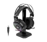 Redragon Lamia Casque de jeu avec son surround 7.1, contrôle du volume, suppression du bruit, lumière RVB, support, casque filaire supra-auriculaire, avec micro pour PC, PS4, noir