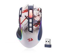 Redragon M612AK PRO Souris de jeu RVB 8 000 DPI Souris optique filaire/sans fil avec 9 boutons programmables et 7 modes rétroéclairés, BT et 2,4 G sans fil, logiciel prend en charge les touches DIY