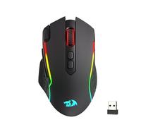Redragon M810 MAX Souris de jeu sans fil, 12 000 DPI 3 modes RVB avec touche Rapid Fire, 8 boutons macro, capacité d'alimentation fiable de 45 heures et rétroéclairage RVB pour PC/Mac/ordinateur
