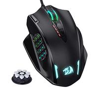 Redragon M908 Impact RGB LED MMO Souris de jeu avec 12 boutons latéraux, souris optique filaire ergonomique avec max 12 400 DPI, haute précision, 18 raccourcis macro programmables, prise en main