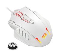 Redragon M908 Impact Souris MMO Filaire RGB 12400 DPI Blanc | 20 Boutons Programmables Haute Précision Optique Boutons Latéraux MMO Gaming