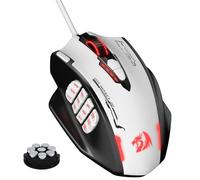 Redragon M908WB Impact RGB LED MMO Souris de jeu avec 12 boutons latéraux, souris optique filaire ergonomique avec max 24 000 ppp, haute précision, 18 raccourcis macro programmables, prise en main