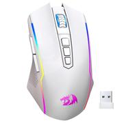 Redragon M914W-RGB Souris de Jeu à Triple Mode BT/2.4G/Câblée 10000 DPI avec Boutons de Tir Rapide - Blanche