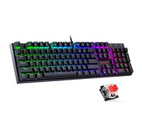 Redragon Mechanical Gaming Keyboard with Red Switches, Wired Keyboard Mechanical with RGB Backlit, Fully Progammable, Durable Aluminum Frame, Anti-Ghosting for PC Windows Mac, K565, Black