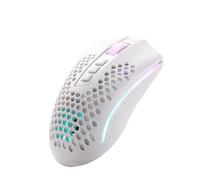 REDRAGON Mouse Gamer Storm Pro M808w-ks blanc sans fil, forme de nid d'abeille, sans fil, 2,4 GHz, dongle USB/câblage USB, 16 000 dpi - 8 boutons programmables