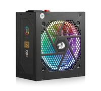 Redragon PSU006 80+ Gold 750 Watt ATX Bloc d'alimentation entièrement modulaire w/certifié 80 Plus Gold, taille compacte de 160 mm & RGB faible bruit Ventilateur Smart-ECO 0 RPM, condensateurs 100 %