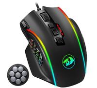 Redragon Souris de jeu MMO 16 000 DPI, 16 boutons macro programmables, RVB 12 boutons latéraux, 8 x 2,4 g réglage poids PC, ordinateur portable, MOBA FPS, M901K