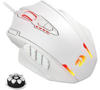 Redragonm908 Impact Rgb Ledmmomouse Avec Boutons Latéraux Souris De Jeu Optique Filaire Avec 12 400 Dpi,Haute Précision,20 Boutons Programmables,Blanc