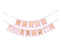 Redreo Guirlande de fanions d'anniversaire Happy Birthday 5 m - Accessoire de décoration d'anniversaire - Bannière de décoration de fête - Convient à tous les âges (rose)