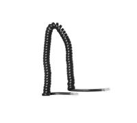 Redresseur de cordon téléphonique 2m/3m for combiné, câble spiralé avec connecteur 4P4C et fil de cuivre.(1 black)