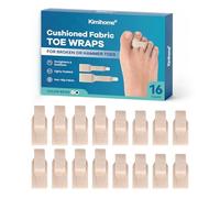 Redresseur orteil en marteau - 16 Pcs Correcteur d'orteils pour unisexe, bandages réutilisables en tissu pour orteils cassés -Attelles pour orteils pliés, recourbés, tordus ou en griffe (8L+8S, Beige)