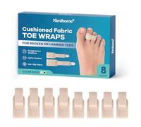 Redresseur orteil en marteau - 8 Pcs Correcteur d'orteils pour unisexe, bandages réutilisables en tissu pour orteils cassés - Attelles pour orteils pliés, recourbés, tordus ou en griffe (4L+4S, Beige)