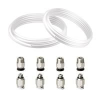 Redrex 2Pcs 2m Tube PTFE Imprimante 3D ID2mm OD4mm avec 4Pcs PC4-M6+4Pcs PC4-M10 Connecteur Pneumatique Accessoires pour Reprap Imprimante 3D 1,75 mm Bowden Hotend