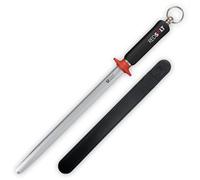 REDSALT® Premium fusil à aiguiser 30cm ovale micro-fin saphir pour couteaux de haute qualité | HRC 65 acier chrome vanadium Made in Germany | Aiguiseur professionnel, manche ergonomique