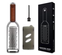 REDSALT® premium râpe à Julienne INOX avec manche en bois | idéale pour le fromage parmesan | légumes carottes pommes de terre courgettes céleri | fruit pomme poire | trancheuse professionnelle