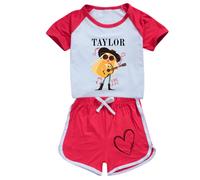 (RedSet,100cm)Ensemble chemise short sport été manches courtes enfant imprimé Taylor Swift