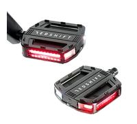 REDSHIFT ARCLIGHT Bicycle Pedals with LED Lights, Auto On-Off, 36+ hr Battery, USB Rechargeable, Waterproof, Flat Aluminum Bike Pedal with 9/16in Steel Spindle, for Ebike, City, Commuter, Hybrid, Road