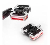 REDSHIFT ARCLIGHT Pro Clipless SPD Bicycle Pedals with Smart LED Lights, Auto on-Off, 36+ HR Battery, USB Rechargeable, Weatherproof, Clip-in Aluminum Bike Pedal with 9/16in Steel Spindle (Silver)