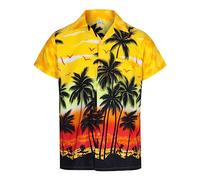 REDSTAR Chemise hawaïenne à Manches Courtes pour Homme - Déguisement hawaïen - Taille 3XL - Jaune, Jaune, 3XL