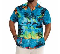 REDSTAR Chemise Hawaienne Homme - Chemise Homme Manches Courtes à imprimé de Fleurs Tropicales - Chemises hawaïennes pour Hommes pour Enterrement de Vie de garçon ou fête de la Plage.