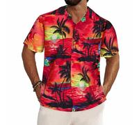 REDSTAR Chemise Hawaienne Homme - Chemise Homme Manches Courtes à imprimé de Fleurs Tropicales - Chemises hawaïennes pour Hommes pour Enterrement de Vie de garçon ou fête de la Plage.