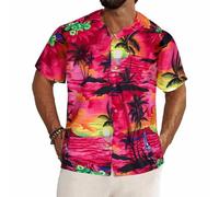 REDSTAR Chemise Hawaienne Homme - Chemise Homme Manches Courtes à imprimé de Fleurs Tropicales - Chemises hawaïennes pour Hommes pour Enterrement de Vie de garçon ou fête de la Plage.