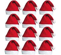 REDSTAR FANCY DRESS Bonnet de Noël Femme et Homme - 12 pièces, Bonnet père Noël adulte, Décoration et déguisement, Chapeau rigolo et original, Red Santa hat, Chapeau fête pour réveillon