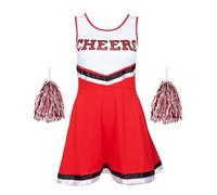 REDSTAR FANCY DRESS Déguisement Pompom Girl Femme Adulte - Costume cheerleader avec robe et pompons assortis, Déguisement cheerleader femme pour halloween, cosplay, carnaval