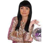 REDSTAR Fancy Dress Femmes Perruque Cheveux Longs Lisses Accessoire Déguisement Cosplay Fête Perruques - Noir