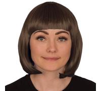 Redstar Fancy Dress - Perruque à coupe au carré court - femme - déguisement/accessoire/cosplay - Marron