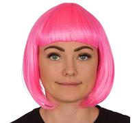 Redstar Fancy Dress - Perruque à coupe au carré court - femme - déguisement/accessoire/cosplay - Rose fluo