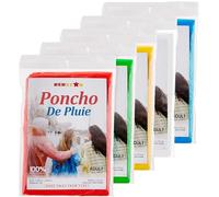 REDSTAR Poncho Pluie Imperméable Femme et Homme avec Capuche - Poncho de pluie long jetable pour adulte, Pack famille d'urgence, Veste longue waterproof, Pliable, Pour festival, randonnée, vélo