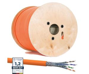 RedStar24 Câble de Réseau CAT 7 500m - Câble Ethernet CAT7 Gigabit S/FTP, Conducteurs en Cuivre Pur, Câble d'installation sans halogène PIMF POE 10Gbit LAN, Norme AWG 23/1, Gaine LSZH