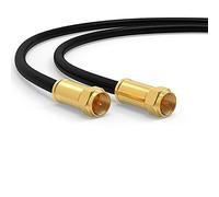 RedStar24 Câble SAT Premium 25m - Câble Coaxial Connecteur F Câble Antenne Fiche F pour TV, Routeur & Modem Internet - Supporte HD, 4K UHD,8K, DVB-S/S2 - Câble Satellite Noir