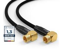 RedStar24 Câble SAT Premium 7,5m - Câble Coaxial Connecteur F coudé 90 Câble Antenne Fiche F pour TV, Routeur & Modem Internet - Supporte HD, 4K UHD,8K, DVB-S/S2 - Câble Satellite Noir