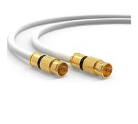RedStar24 Câble satellite 1 m 135 dB - Câble d'antenne coaxial avec fiche F rapide - 5 blindages - 75 ohms - HDTV, 4K UHD, DVB-S/S2, modem câble et routeur