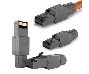 RedStar24 Connecteur RJ45 sans Outil CAT 7 CAT 8 Fiche Mâle Réseau 40Gbit/s 2000MHz Fiche à Sertir Blindée avec Connexion LSA pour câble ethernet CAT8 Cat7 Cat6a Cat6 8 pôles Plug | 4 pièces Noir