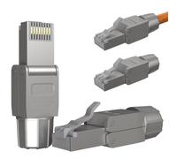 RedStar24 Connecteur RJ45 Sans Outil CAT7 - Fiche RJ45 Mâle pour Câbles Réseau AWG 22-24 - CAT7/CAT6a Ethernet - Blindé - Montage sur Site LSA - 10 Gbps - Lot de 4