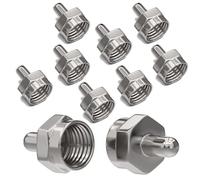 RedStar24 Lot de 10 résistances terminales SAT F - 75 ohms - Compatible avec commutateur multiple, LNB, tuner et prises - Résistance finale satellite - Argenté