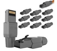 RedStar24 Lot de 12 fiches RJ45 sans outil CAT 7 CAT 8 pour câble de pose CAT8 CAT7 CAT6a LSA - Connecteurs à sertir LAN blindés jusqu'à 40 Gbps 2000 MHz