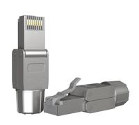 RedStar24 Lot de 2 fiches RJ45 sans outil CAT 7 - Fiche réseau pour câble de pose AWG 22-24 - Câble LAN CAT7 CAT6a - Câble réseau Ethernet - Blindé - LSA - Configurable sur le terrain - 10 Gbps - Lot