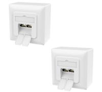 RedStar24 Lot de 2 prises réseau universelles Cat6A avec 2 ports RJ45 - Prise LAN blindée 10 Gbit/s pour montage en saillie et encastré, compatible avec CAT7/CAT6/CAT5, compatible POE, blanc de