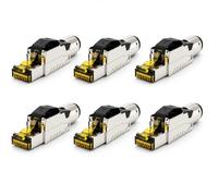 RedStar24 Lot de 6 fiches RJ45 sans outil CAT 8 - Fiche réseau pour câble de pose AWG 22-24 - Câble LAN CAT8 CAT7 - Câble réseau Ethernet - Blindé - LSA - Configurable sur le terrain - 40 Gbps
