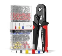 RedStar24 Pince à sertir avec 1800 Cosse Electrique - Pince à embouts câblage auto-réglable pour 0,25-10mm² - Inclut pince a sertir, Sertisseuse Electrique - Idéal pour électriciens et bricoleurs