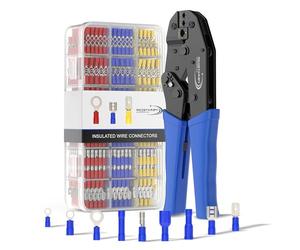 RedStar24 Pince à sertir avec 700 Cosse Electrique Set - Pince Sertir Câble pour Cosses Electriques de [0,50-6,00 mm²] Pince à Cosse de Câble - Pince a Sertir Cosses Èlectriques